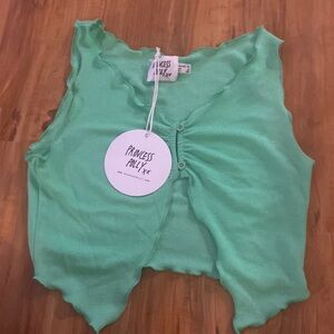 Green princess polly cropped shirt